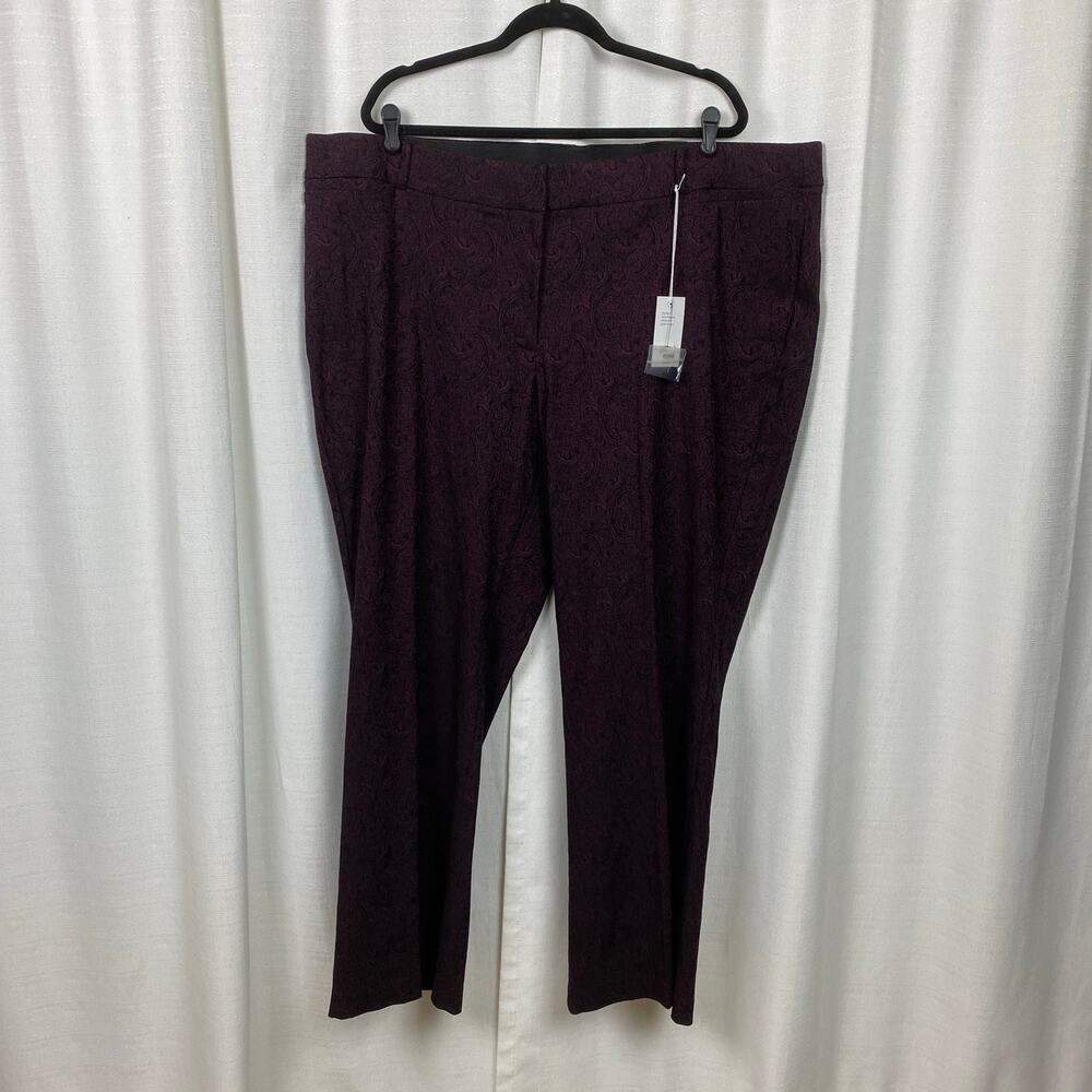 Lane Bryant Purple Paisley The Allie Boot Pants Sz.28 NWT